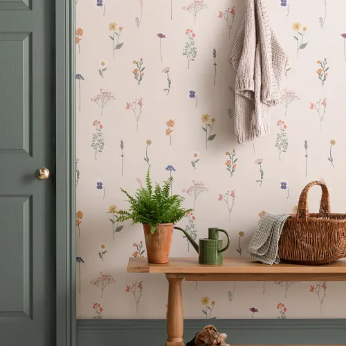 Pressed Flower Repeat Pattern Wallpaper