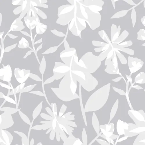 Gray Tones Floral Repeat Pattern Wallpaper