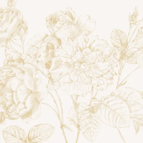 Mural de Flores con Rosas Gigantes Amarillas