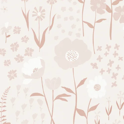 Naturlig rosa botaniske blomster tapet