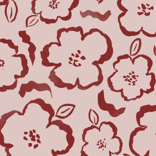 Roz și roșu Paint Abstract Floral Repeat Pattern tapet