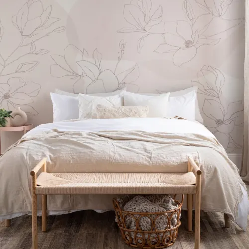 Large Hand Drawn Cherry Blossom Mural