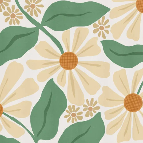 Large Daisy Flower Market Wallpaper Mural