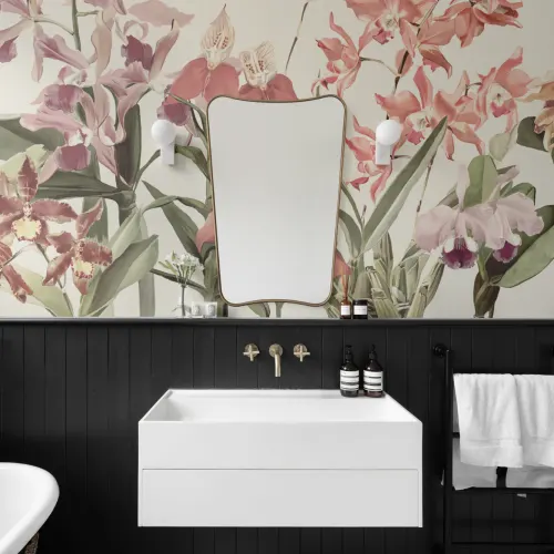 Neutral Botanical Elegance Floral Garden Mural