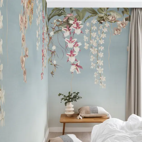 Multicolor Floral Elegance Mural for a Serene Atmosphere