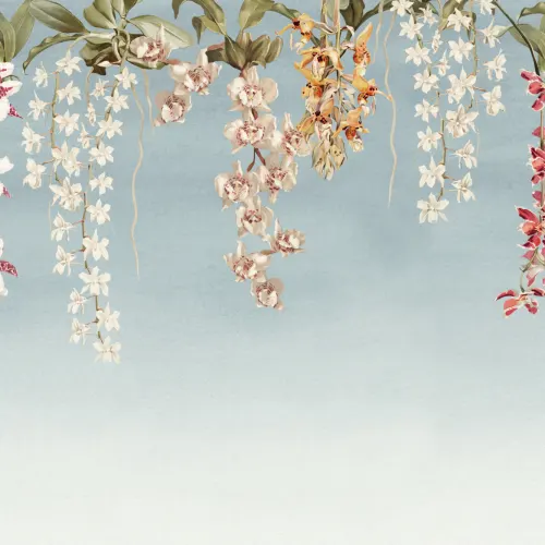Multicolor Floral Elegance Mural for a Serene Atmosphere