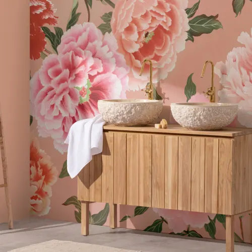 Mare roz Peony Wallpaper Mural