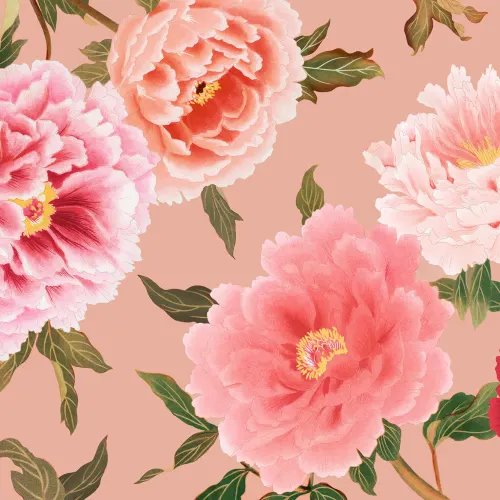 Mare roz Peony Wallpaper Mural