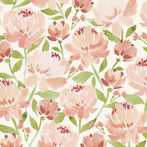 Målad akvarell Peonies fototapet