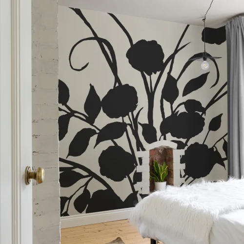 Black Botanical Silhouette Classic Art Mural