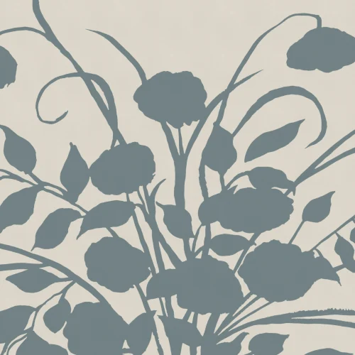 Blue Botanical Elegance Floral Art Mural