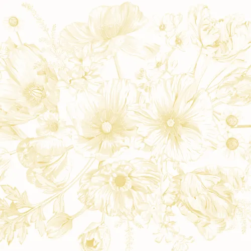 Mural de bouquet floral ilustrado amarelo