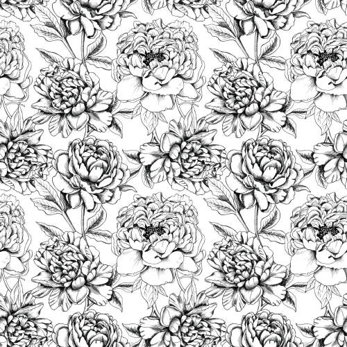 Illustrated Floral Color In Wallpaper Mural