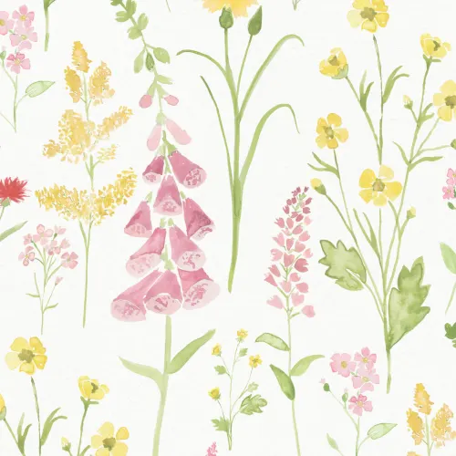 Rosa Foxglove & Forget Me Not Flower Garden fototapet