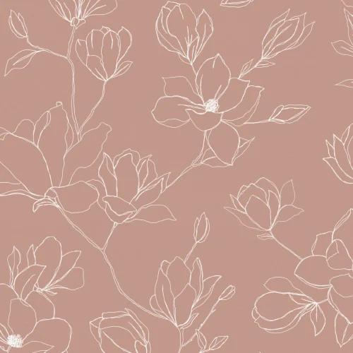 Roze Abstract Bloemen Herhaal Patroon Behang