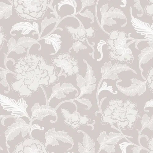 Peony Chinese Ornaments Illustrations Grey Wall Mural