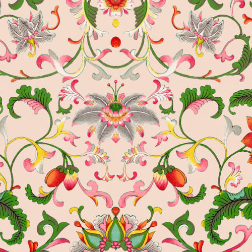 Owen Jones Chinese Ornamenten Illustraties Beige Muurschildering
