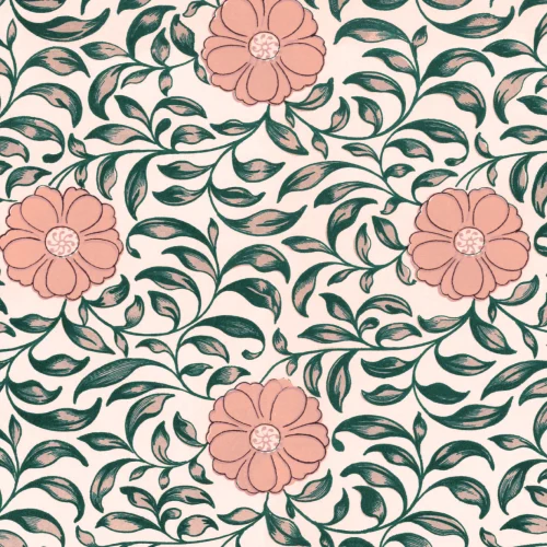 Owen Jones Peony Chinese Ornaments Illustrations Pink Wall Mural