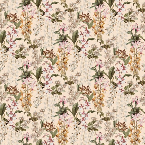 Beige botanische Eleganz Fototapete mit Blumen für ruhige Räume