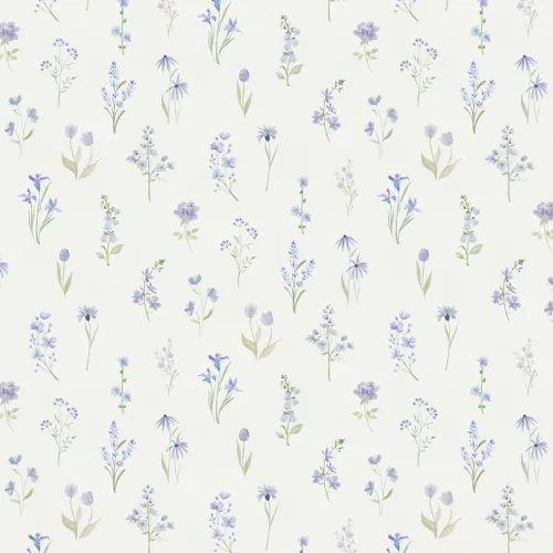Soft Blue Floral Harmony Wallpaper For Serene Spaces Mural