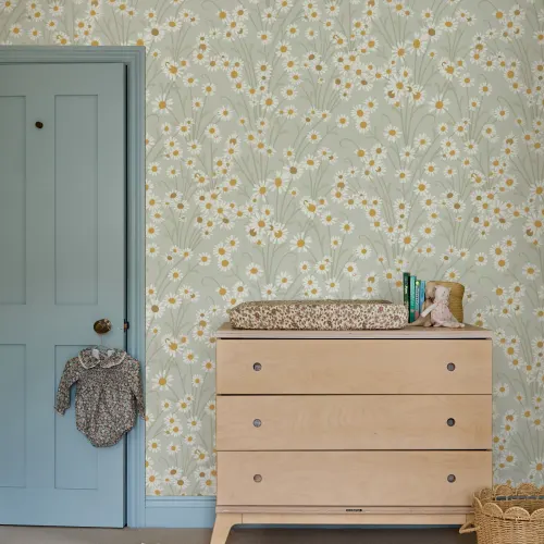 Sage Vintage Floral Botanical Wallpaper Mural