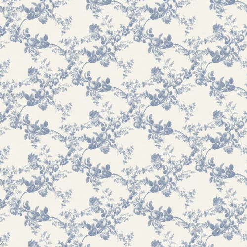 Blue Vintage Floral Elegance Pattern Wallpaper Mural