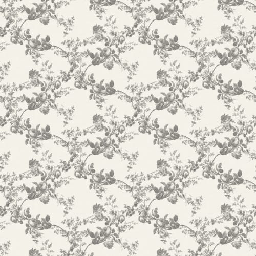 Grey Vintage Floral Pattern Mural Adds Classic Elegance