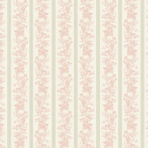 Rosy Pink Vintage Floral Pattern Mural For Warm Elegance