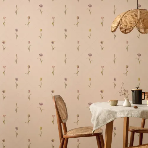 Pink Vintage Floral Pattern Wallpaper Mural for Serenity