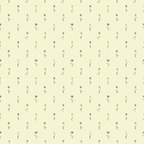 Veelkleurige vintage bloemenmuurschildering met pastelpatroon voor de kinderkamer