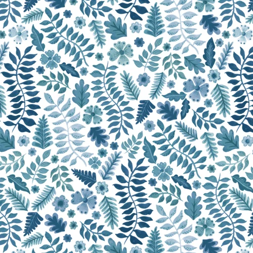 Carta da parati blu con stampa floreale indiana