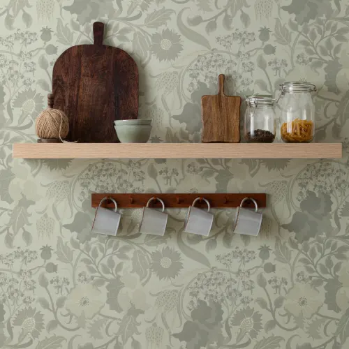 Green Heritage Thistle Floral Wallpaper