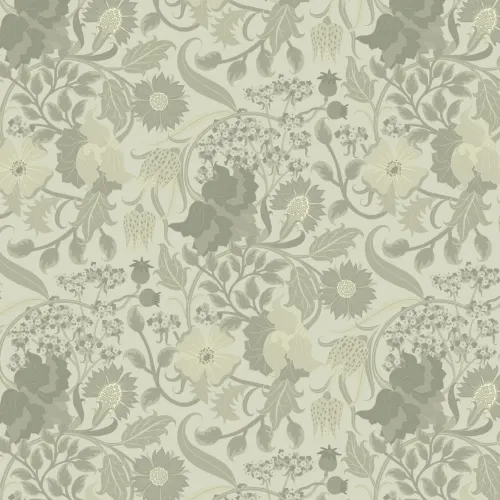 Green Heritage Thistle Floral Wallpaper