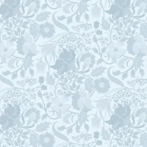 Blue Heritage Thistle Floral Wallpaper