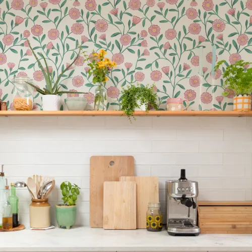 Pink Cute Ditsy Daisy Wallpaper