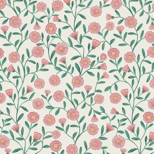 Pink Cute Ditsy Daisy Wallpaper