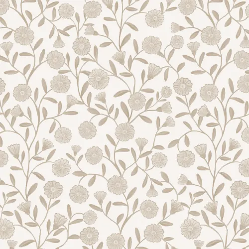 Papel de parede Bege Margarida Pequena