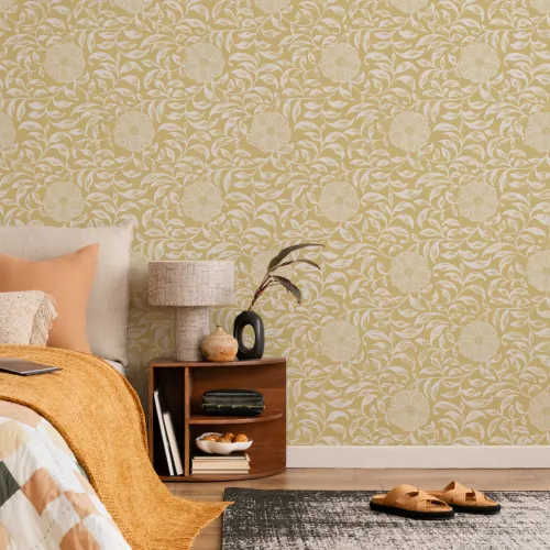 Amarelo Owen Jones Peónia Ornamentos Chineses Ilustrações Mural