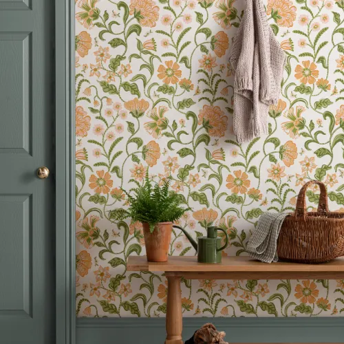 Multi Indian Style Floral Wallpaper