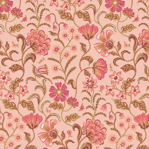 Pink Vintage Floral Wallpaper