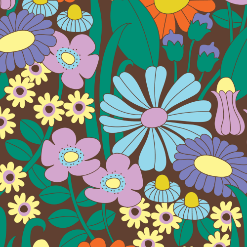 Elizabeth Olwen Groovy Meadow Multi veggmaleri