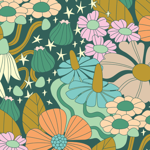 Elizabeth Olwen Cosmic Floral Multi seinämaalaus