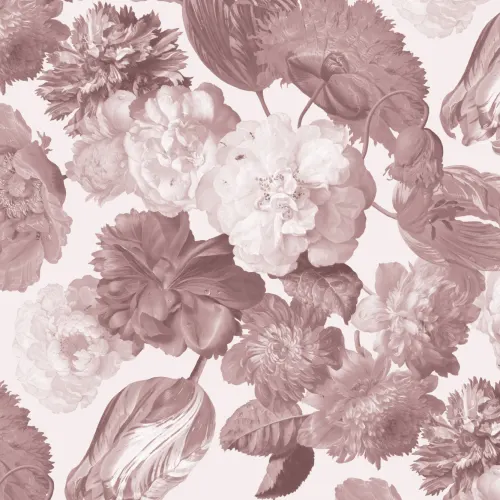 Pink Painted Large Scale Floral Mural
