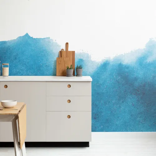 Papier Peint Panoramique Peinture Dégradée Bleu Grunge