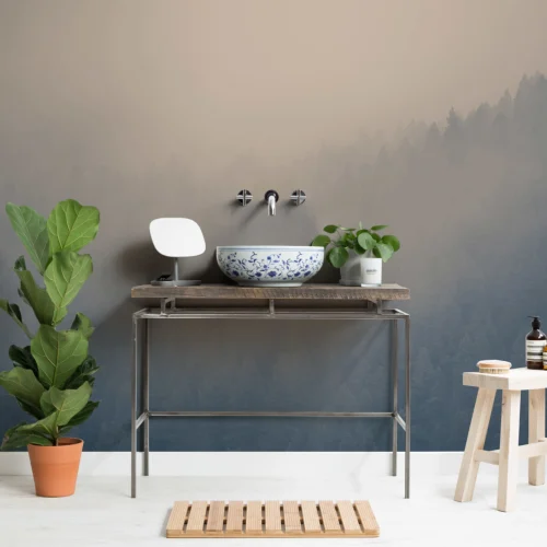 Cloudy Forest Wallpaper Mural
