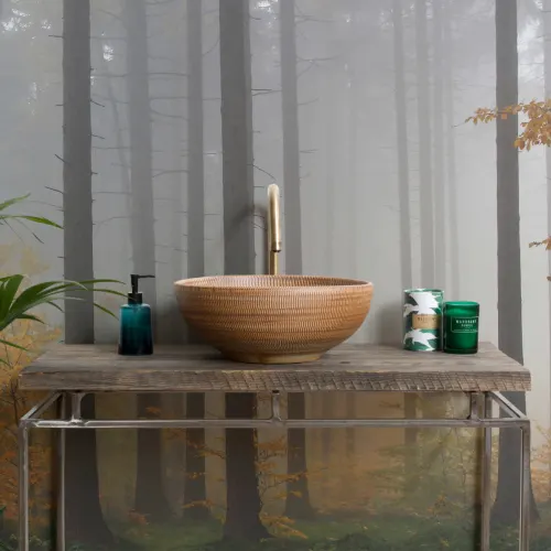 Autumn Mist Forest Wallpaper Mural