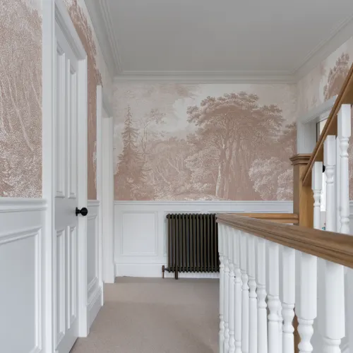 Pink Vintage Forest Wallpaper Mural