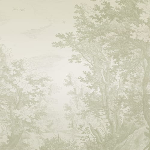 Carta da Parati Foresta Vintage in Verde