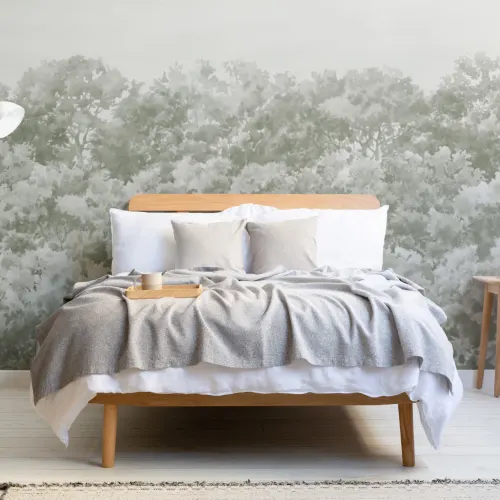 Sage Green Buttonwood Trees Forest Wall Mural
