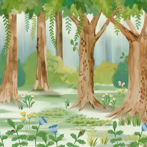 Fuzzlehog Forest Wandgemälde